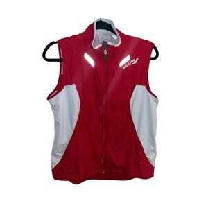 Saucony Red Full Zip High Neck Pocketed Athletic Running Cycling Vest Medium